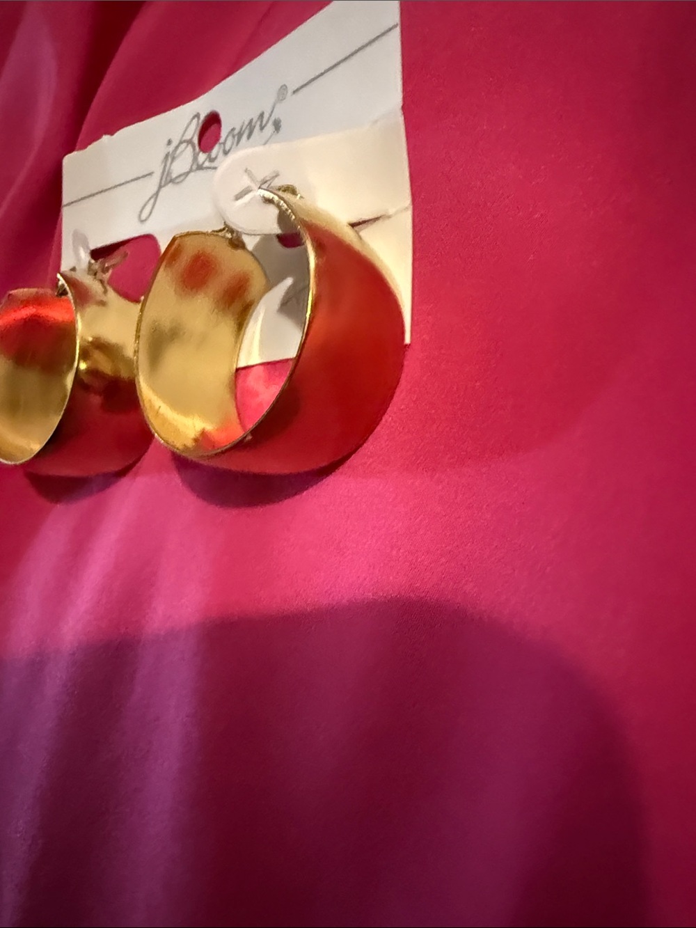 J Bloom Brushed Gold Crescent Hoop Earrings